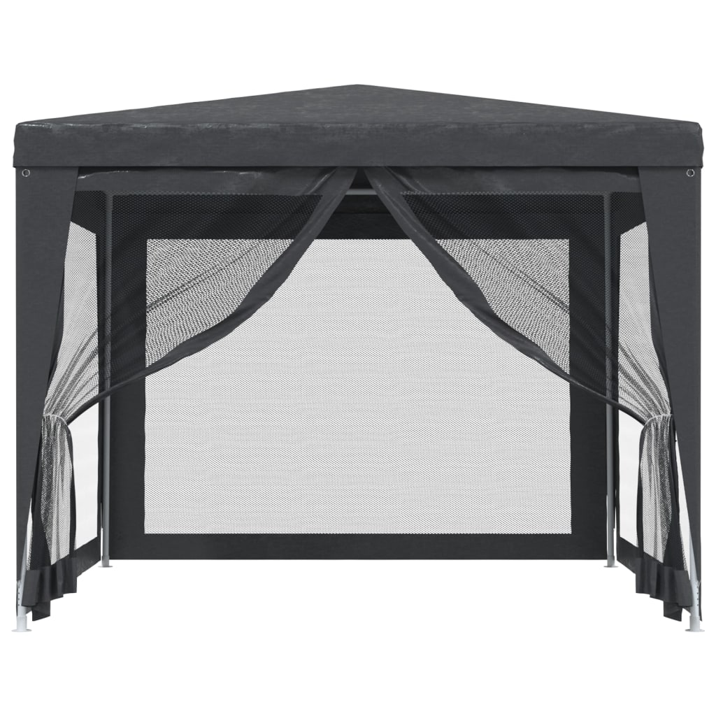 vidaXL Partytent met 4 mesh zijwanden 3x3 m HDPE antracietkleurig afbeelding