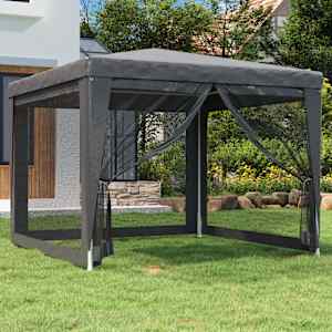 Party stan se 4 síťovanými bočnicemi antracitový 3 x 3 m HDPE - obrázek 1