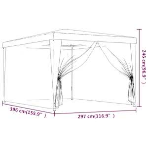 Party stan se 4 síťovanými bočnicemi antracitový 3 x 4 m HDPE - obrázek 7