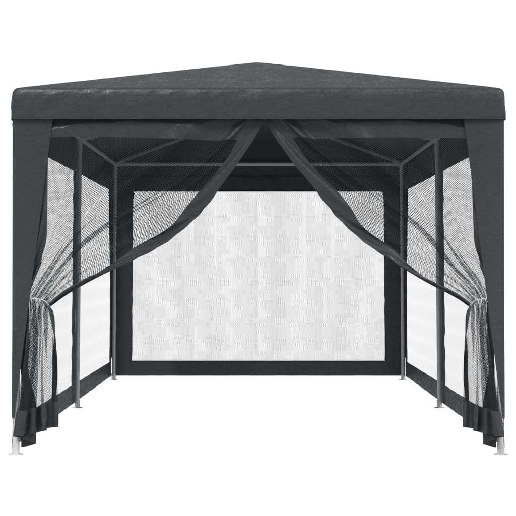 vidaXL Partytent met 6 mesh zijwanden 3x6 m HDPE antracietkleurig afbeelding