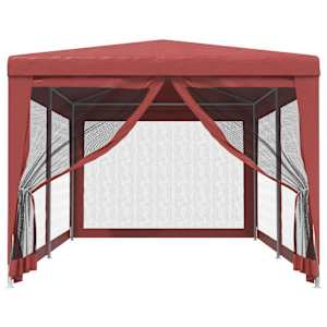 Party stan se 6 síťovanými bočnicemi červený 3 x 6 m HDPE - obrázek 3