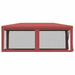Party stan se 6 síťovanými bočnicemi červený 3 x 6 m HDPE - obrázek 4