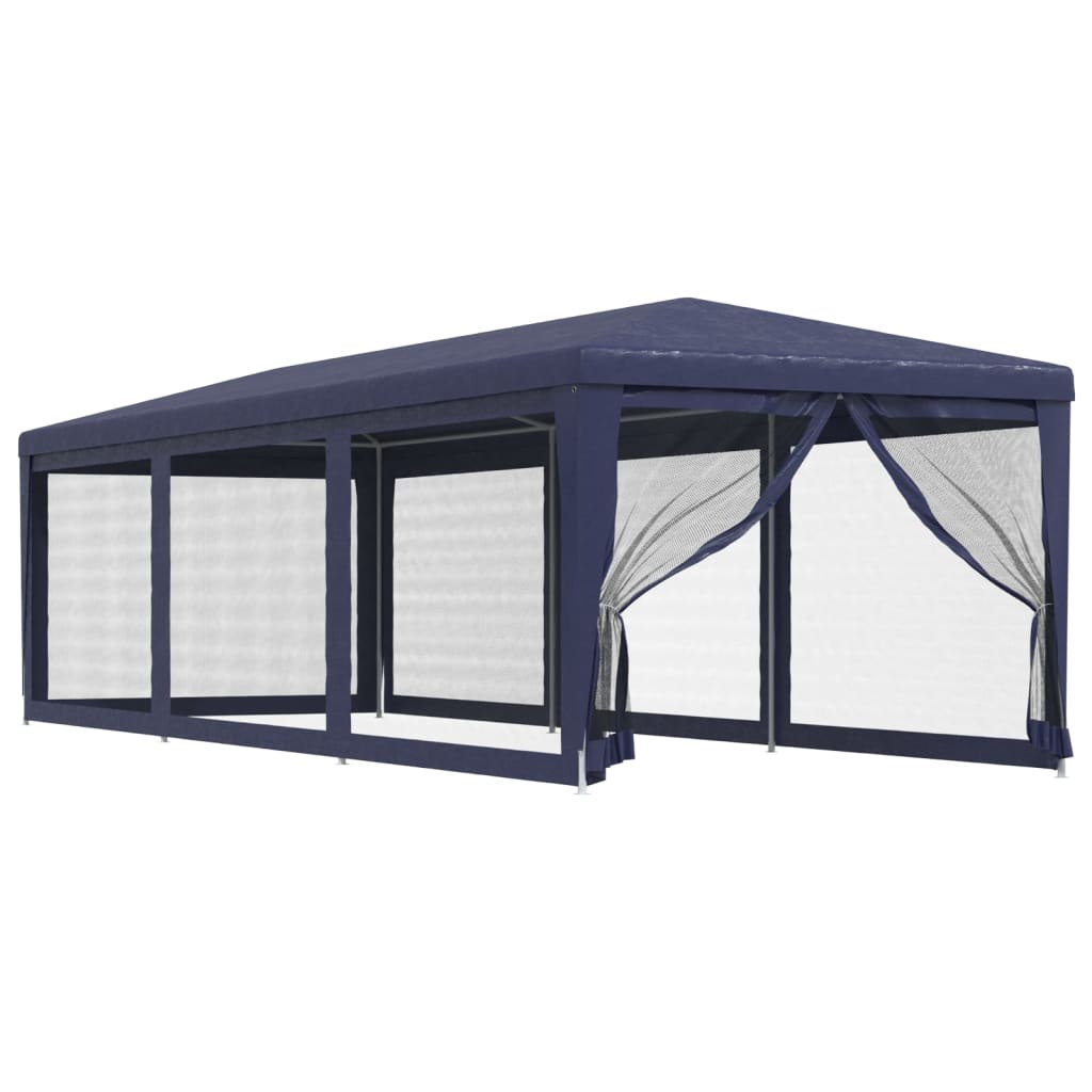 vidaXL Party stan s 8 síťovanými bočnicemi modrý 3 x 9 m HDPE