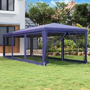 Party stan s 8 síťovanými bočnicemi modrý 3 x 9 m HDPE - obrázek 1