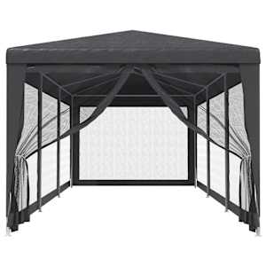 vidaXL Namiot imprezowy z 8 ścianami z siatki, antracyt, 3x9 m, HDPE