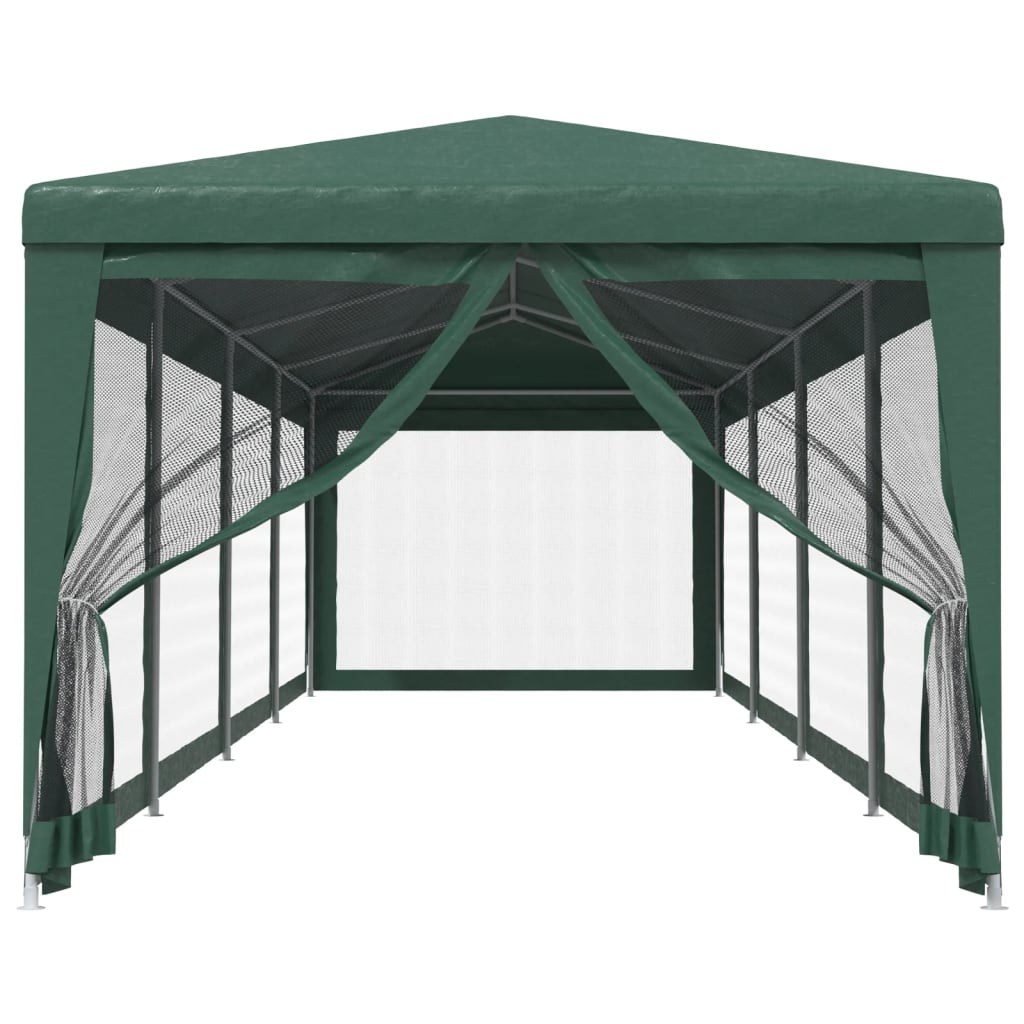 vidaXL Partytent met 10 mesh zijwanden 3x12 m HDPE groen afbeelding