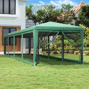 Party stan s 10 síťovanými bočnicemi zelený 3 x 12 m HDPE - obrázek 1