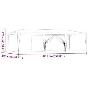 Party stan s 8 síťovanými bočnicemi modrý 9 x 4 m HDPE - obrázek 7