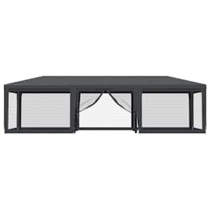 vidaXL Party Tent with 8 Mesh Sidewalls Anthracite 9x4 m HDPE