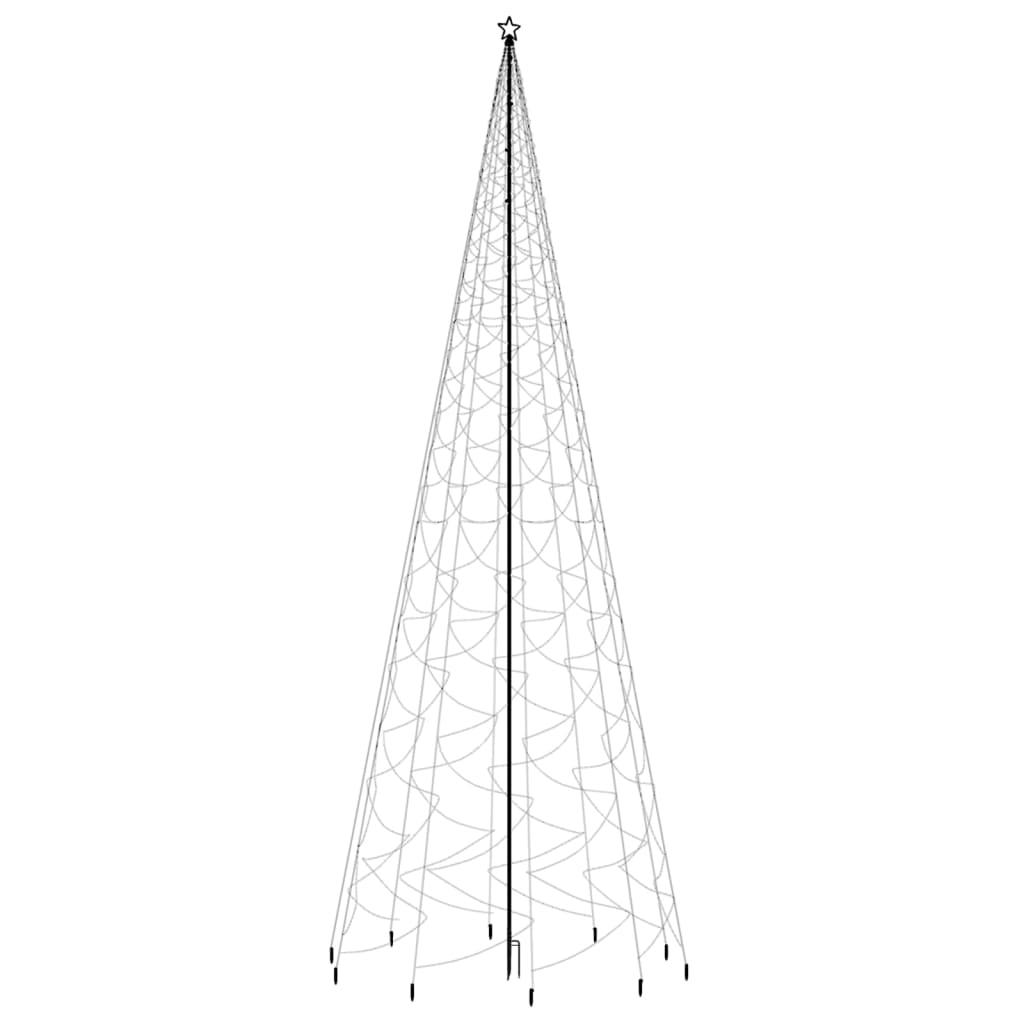 vidaXL Jólatré með Jarðfestingum 3000 Hlýtt-hvít LED ljós 800 cm