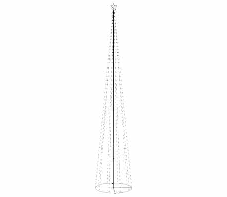 vidaXL Christmas Cone Tree Cold White 732 LEDs 5x16 ft