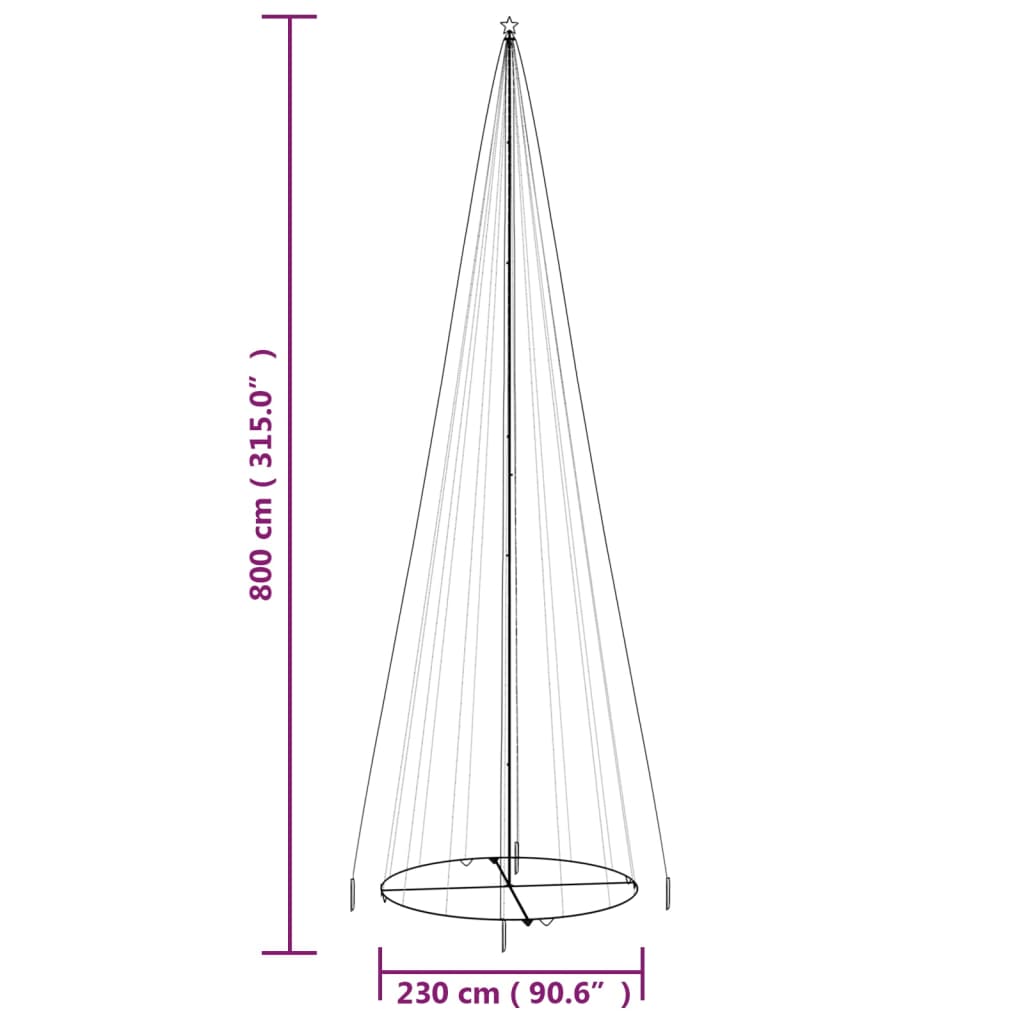 Christmas Cone Tree Warm White 1134 LEDs 8x26 ft - Image 8