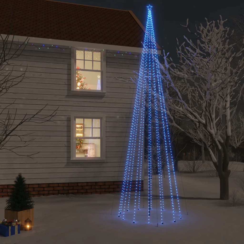 Christmas Tree With Spike Blue Powder-coated steel, cop...