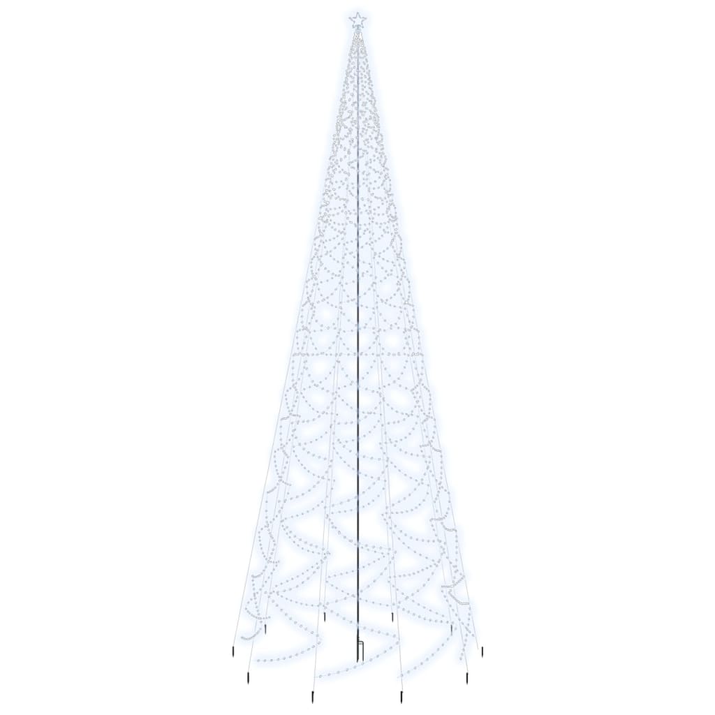 VidaXL Christmas Tree With Spike Cold White 3000 LEDs 26 Ft