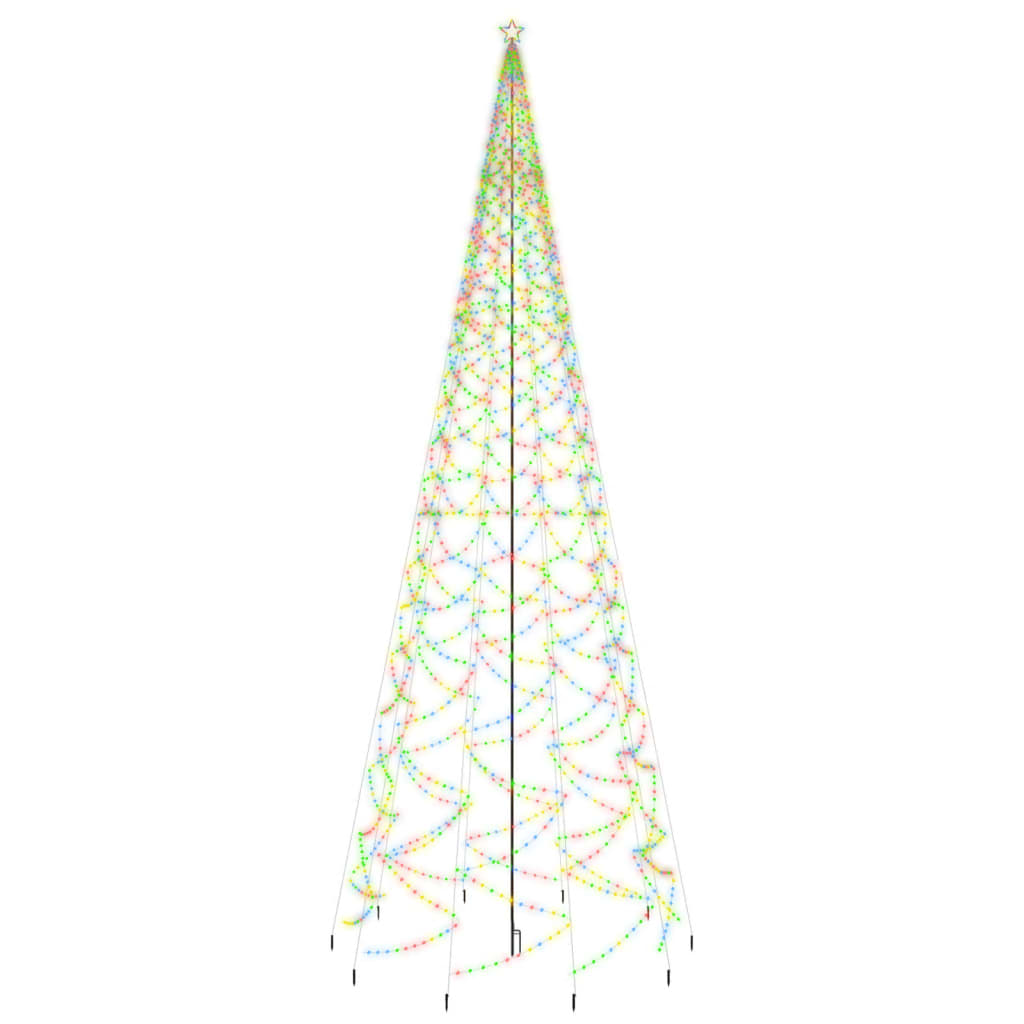 

vidaXL Christmas Tree with Spike Colorful 3000 LEDs 315"