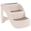 vidaXL kokkupandav 3 astmega koeratrepp, kreemjas, 50x38x38 cm, plast