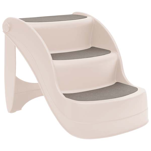 vidaXL kokkupandav 3 astmega koeratrepp, kreemjas, 50x38x38 cm, plast