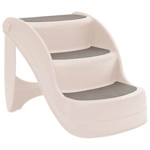 Skládací 3stupňové schůdky pro psy krémové 50x38x38 cm plast - obrázek 2