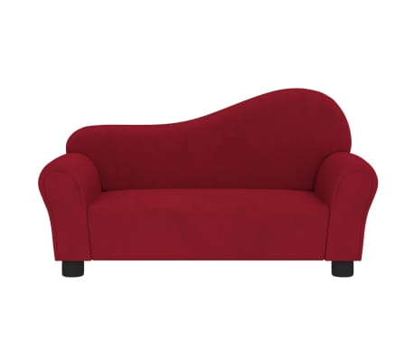 vidaXL Dječja sofa crvena boja vina baršunasti