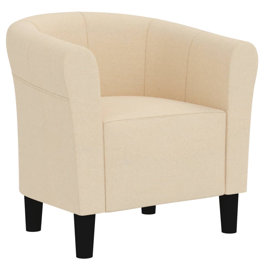 Fauteuil Crème Tissu VidaXL 13 width=274