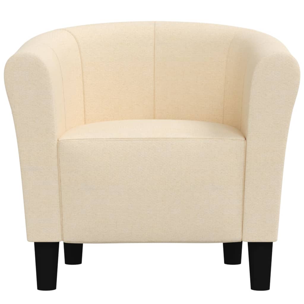 Fauteuil Crème Tissu VidaXL 14 width=274