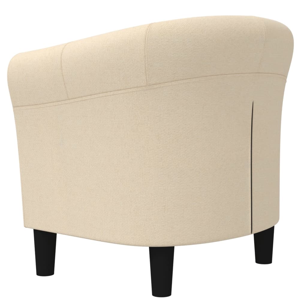 Fauteuil Crème Tissu VidaXL 16 width=274