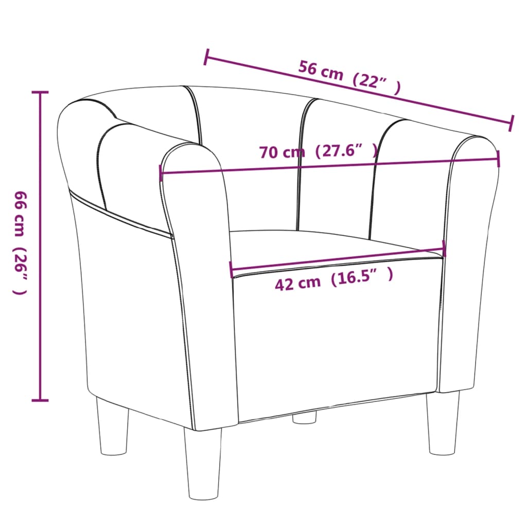 Fauteuil Crème Tissu VidaXL 19 width=274