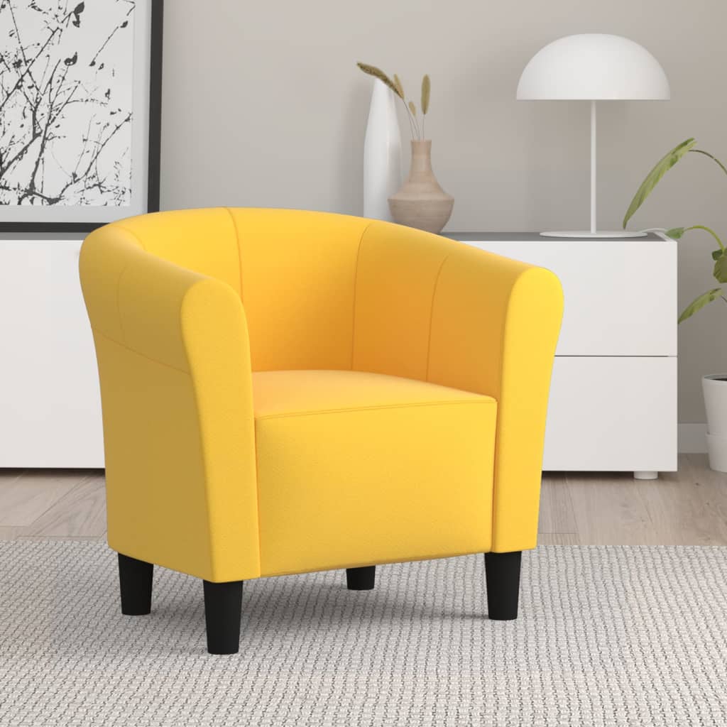 vidaXL Poltrona em tecido amarelo