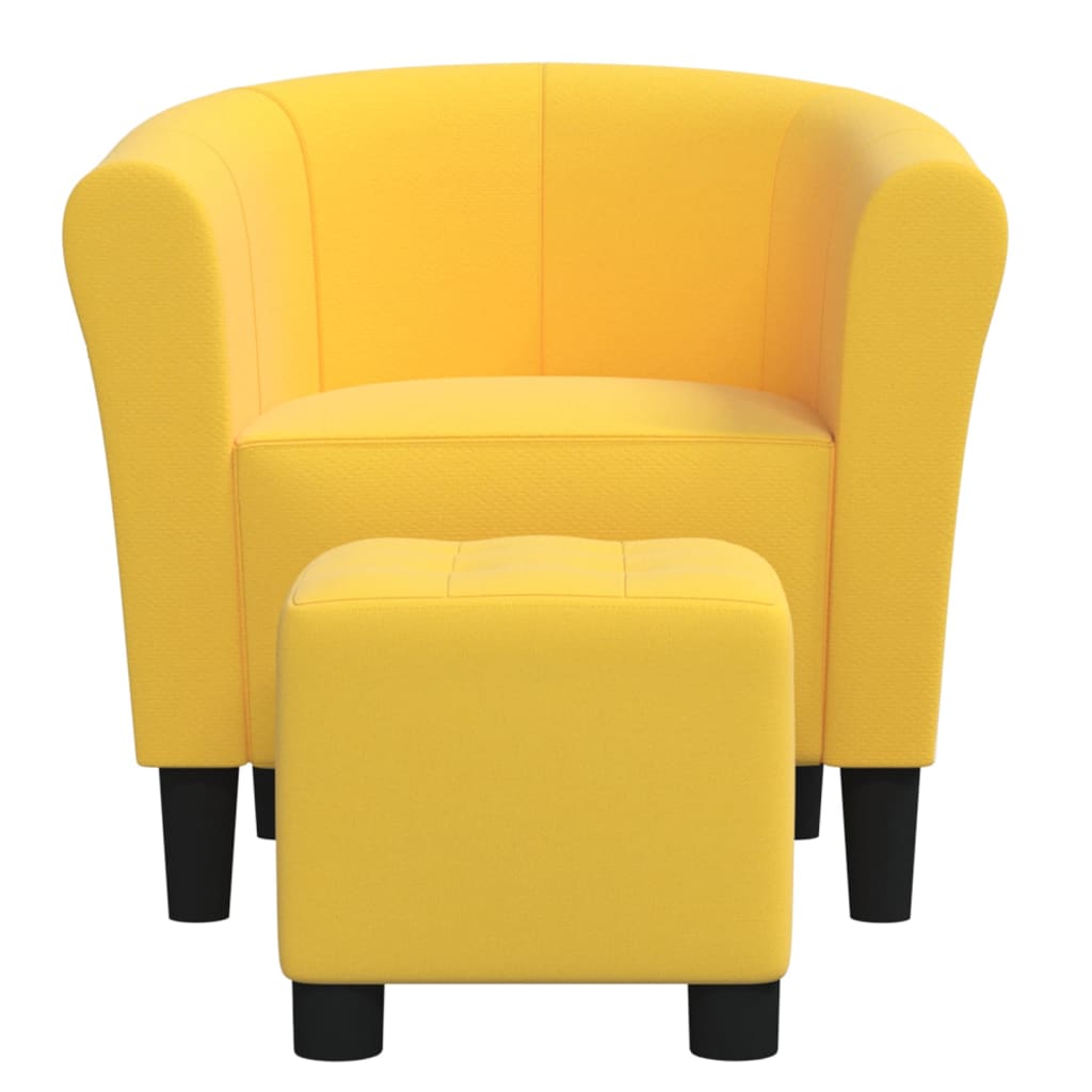 vidaXL lænestol med skammel stof gul