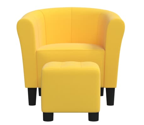 vidaXL lænestol med skammel stof gul