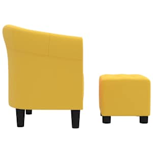 Křeslo se stoličkou žluté textil - obrázek 6