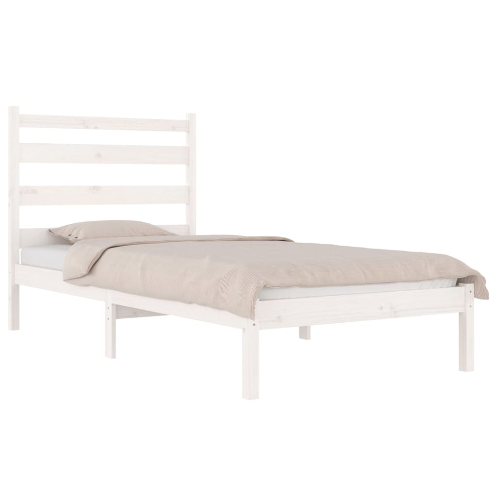 

vidaXL Bedframe massief grenenhout wit 75x190 cm 2FT6 Small Single