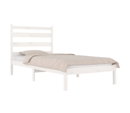 vidaXL Sengeramme hvit heltre furu 90x190 cm Single