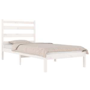 vidaXL Sengeramme hvit heltre furu 90x190 cm Single