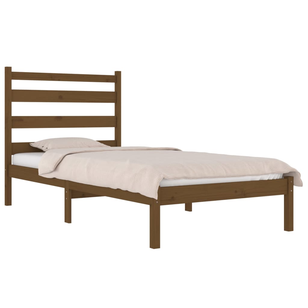 vidaXL Bedframe massief grenenhout honingbruin 100x200 cm afbeelding