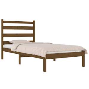 vidaXL Bed Frame without Mattress Honey Brown Solid Wood 100x200 cm (810010+818408)
