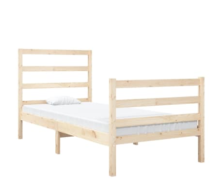 vidaXL Lovos rėmas, 75x190cm, pu&scaron;ies medienos masyvas, vienvietis