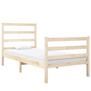 vidaXL Lovos rėmas, 75x190cm, pu&scaron;ies medienos masyvas, vienvietis