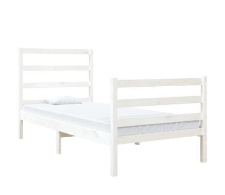 vidaXL Sengeramme hvit heltre furu 75x190 cm Small Single