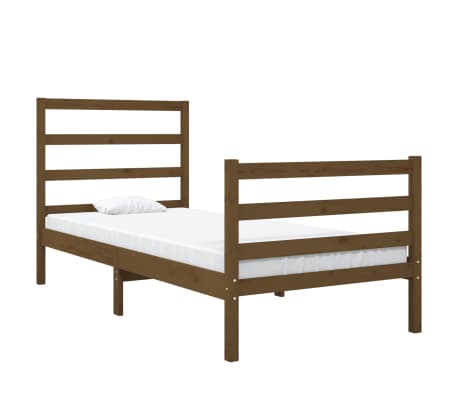 vidaXL Estructura de cama individual madera pino marrón miel 90x190 cm