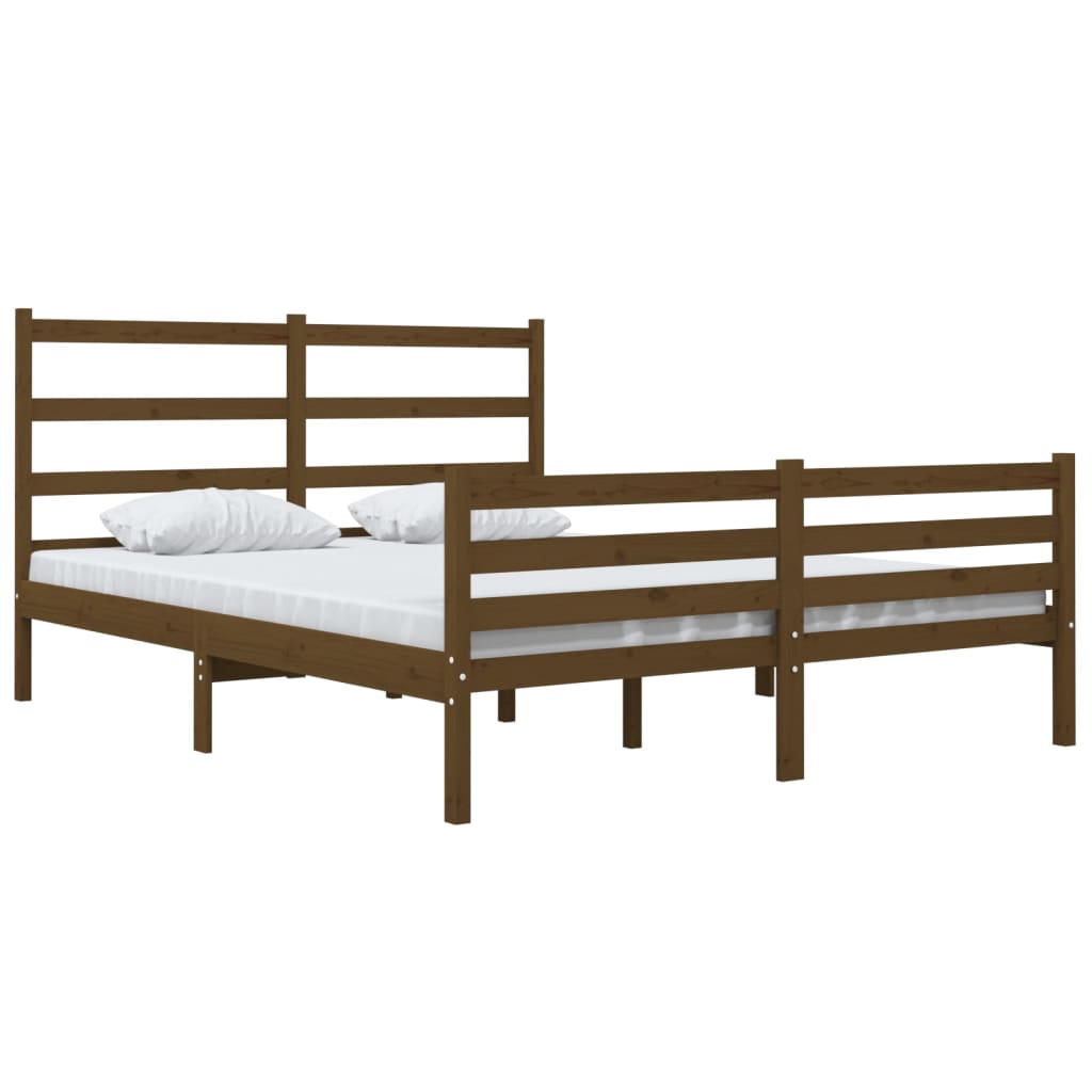 vidaXL Bedframe grenenhout honingbruin 120x190 cm 4FT Small Double