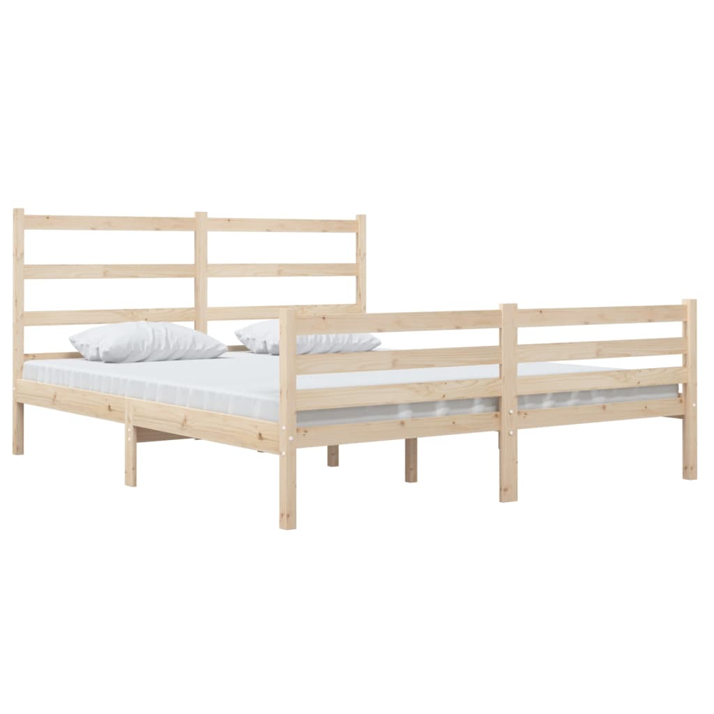 vidaXL Bedframe massief grenenhout 135x190 cm 4FT6 Double