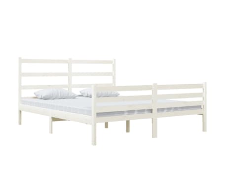 vidaXL Bedframe massief grenenhout wit 140x190 cm