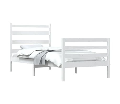 vidaXL Cadre de lit sans matelas bois de pin massif 100x200 cm blanc