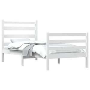 vidaXL Cadre de lit sans matelas bois de pin massif 100x200 cm blanc