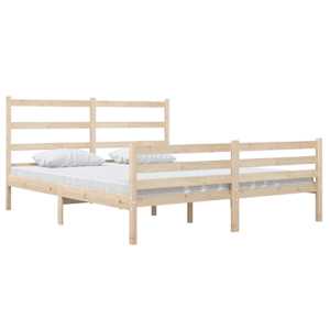 vidaXL Lovos rėmas, 150x200cm, pu&scaron;ies medienos masyvas, didelis