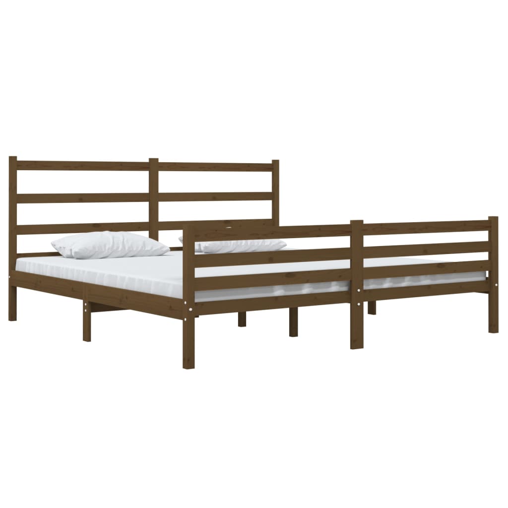 vidaXL Bedframe grenenhout honingbruin 180x200 cm 6FT Super King