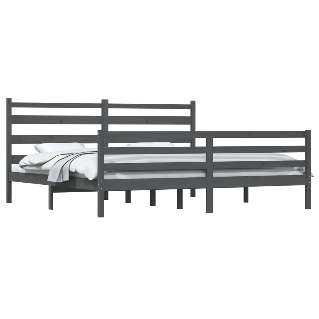 

vidaXL Bedframe massief grenenhout grijs 200x200 cm