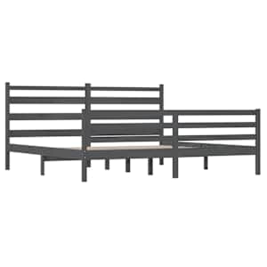 Rám postele masivní borovice 200 x 200 cm šedý - obrázek 4