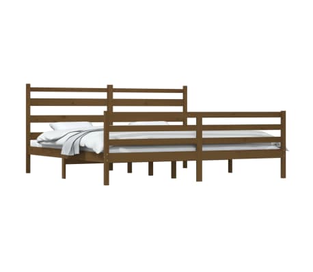 vidaXL Cadru de pat, 200x200 cm, lemn masiv de pin, maro miere